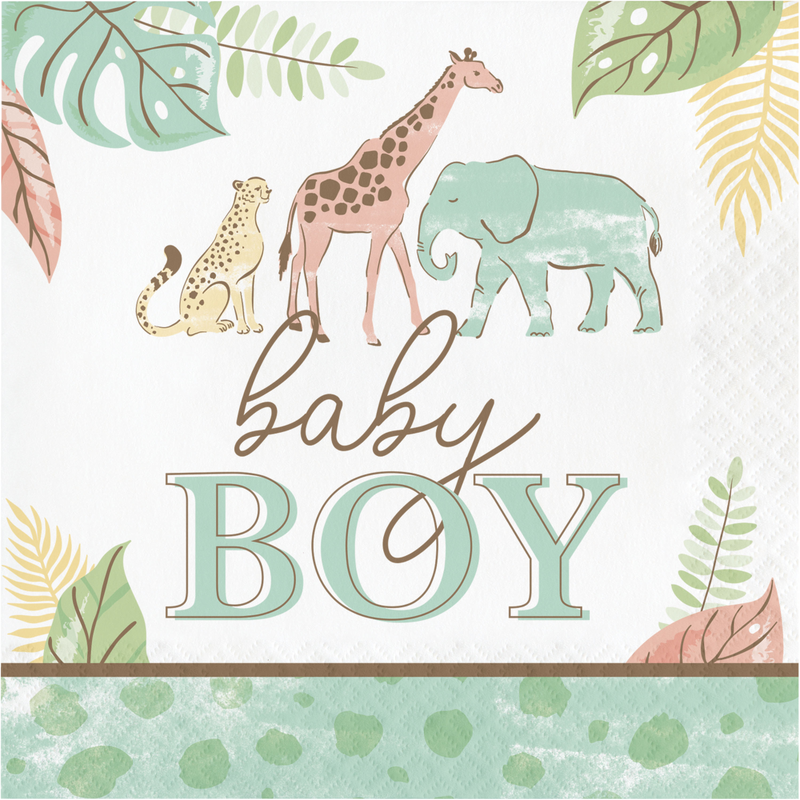 Safari Baby Boy Lunch Napkin