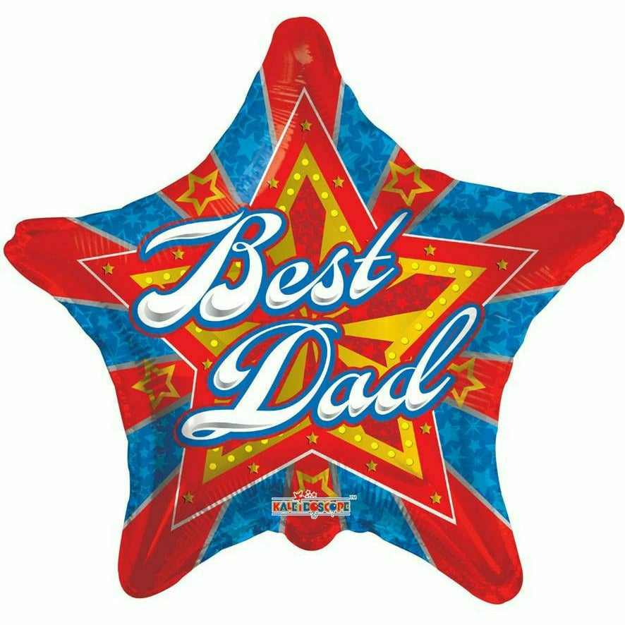 Kaleidoscope Brands BALLOONS D006 - Best Dad Star Jumbo Mylar