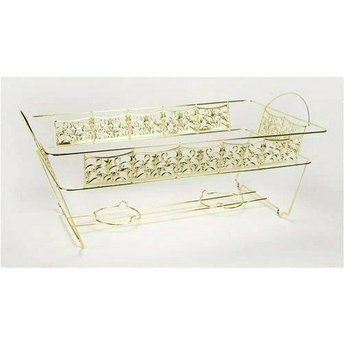 KingZak Industries, Inc. BASIC Decorative Chafing Rack - Gold (with fuel holders)