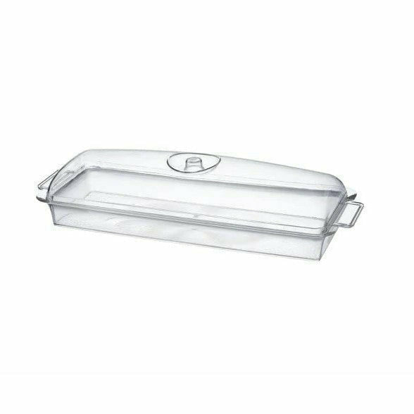 KingZak Industries, Inc. BASIC Oblong Tray - Clear (with dome lid)