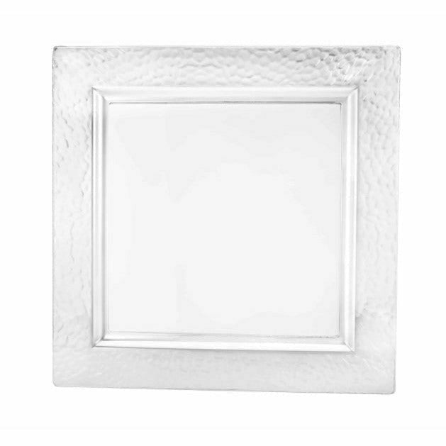 KingZak Industries, Inc. BASIC Pebbled Square Tray - Clear - 12"