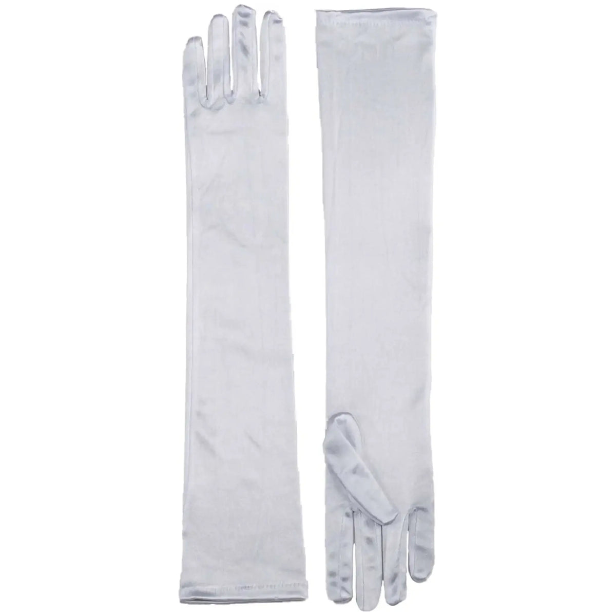 Long Satin Dress Gloves White