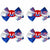 M&J Trimming Company HOLIDAY: PATRIOTIC Clip-on Glitter Patriotic Red, White & Blue Bow