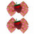 M&J Trimming Company HOLIDAY: VALENTINES Chocolate Strawberry Hair Bows 2ct Valentine's Day