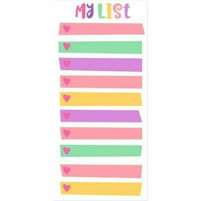 Magnetique HOLIDAY: VALENTINES Pastel Hearts Magnet List Pad Valentine's Day