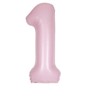 34" Giant Foil Pastel Pink Number Balloon 1
