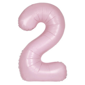 34" Giant Foil Pastel Pink Number Balloon 2