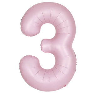 34" Giant Foil Pastel Pink Number Balloon 3
