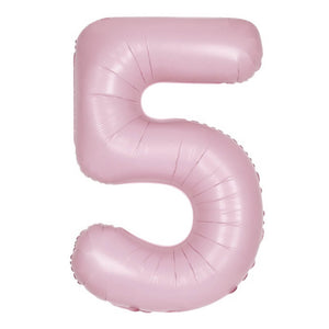 34" Giant Foil Pastel Pink Number Balloon 5
