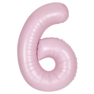 34" Giant Foil Pastel Pink Number Balloon 6