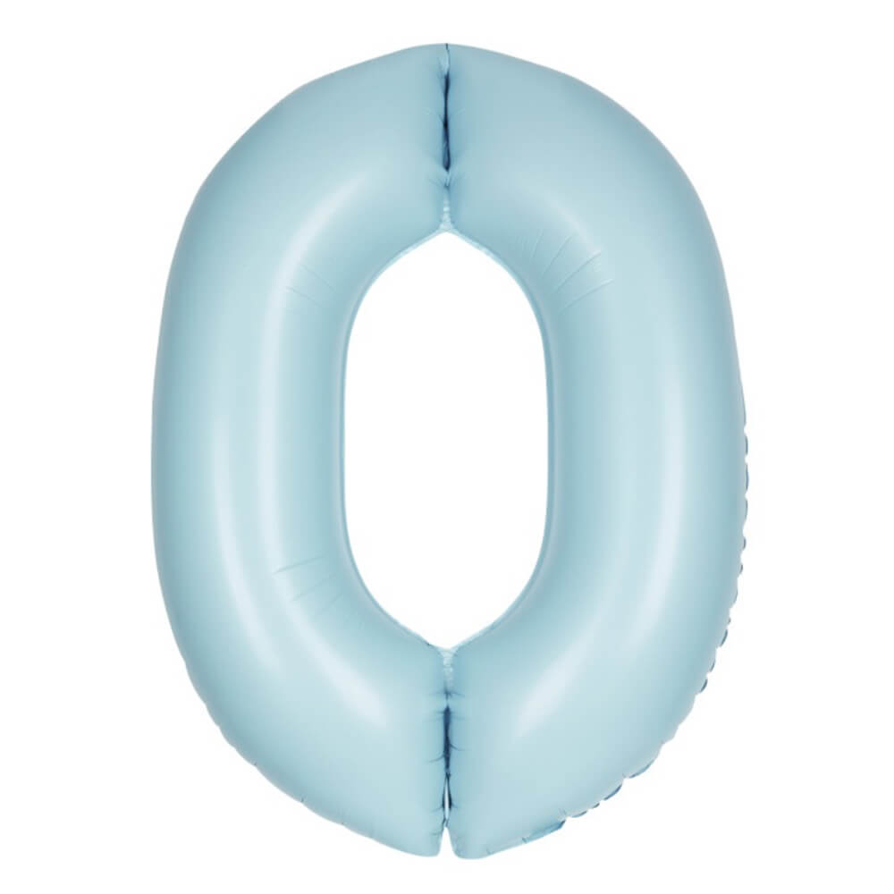 34" Giant Foil Pastel Blue Number Balloon 0