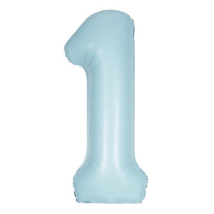 34" Giant Foil Pastel Blue Number Balloon 1