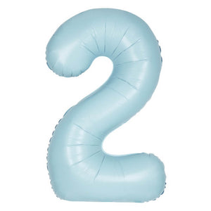 34" Giant Foil Pastel Blue Number Balloon 2