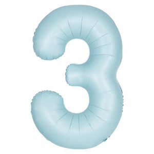 34" Giant Foil Pastel Blue Number Balloon 3
