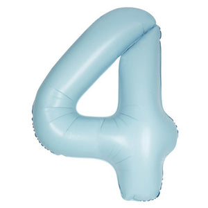 34" Giant Foil Pastel Blue Number Balloon 4