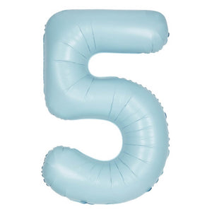 34" Giant Foil Pastel Blue Number Balloon 5