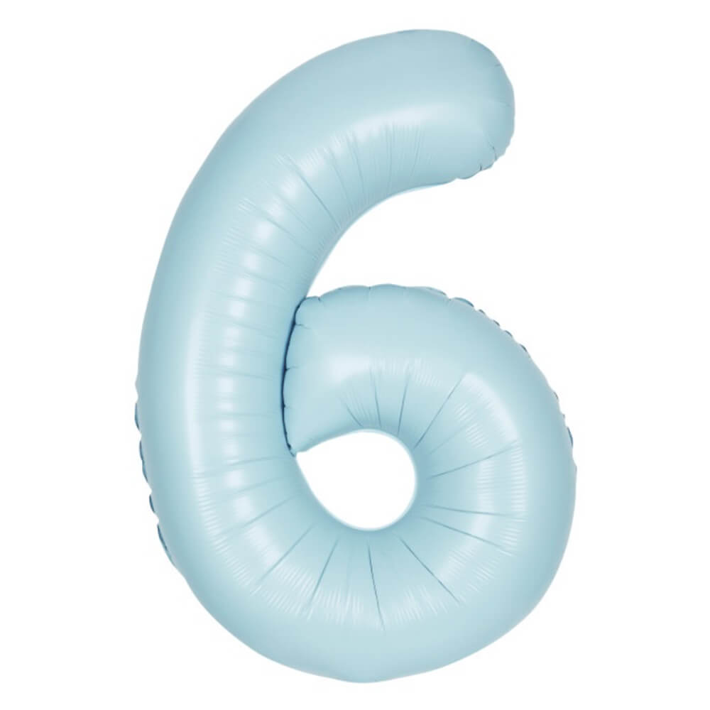 34" Giant Foil Pastel Blue Number Balloon 6