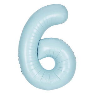34" Giant Foil Pastel Blue Number Balloon 6
