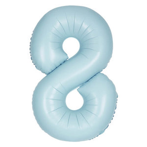 34" Giant Foil Pastel Blue Number Balloon 8
