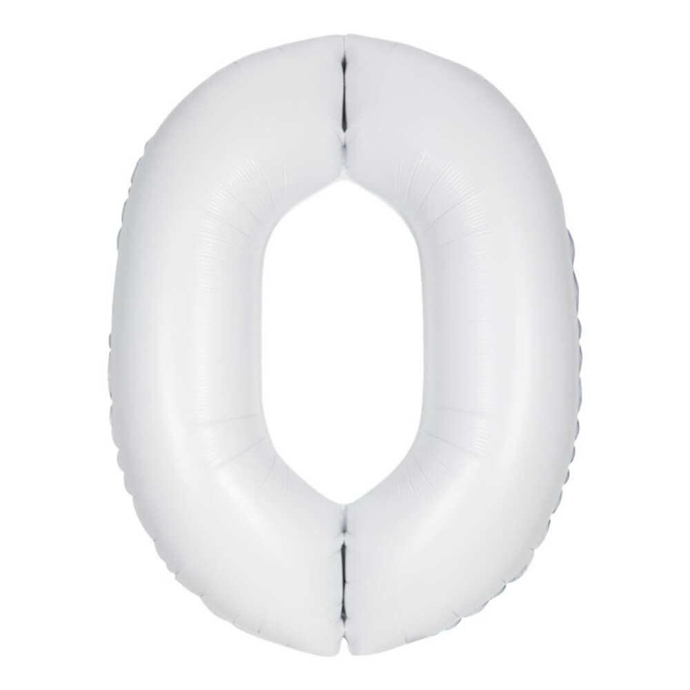 34" Giant Foil White Number Balloon 0