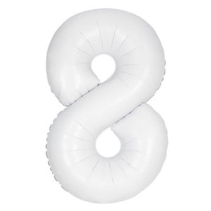 34" Giant Foil White Number Balloon 8