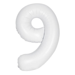 34" Giant Foil White Number Balloon 9