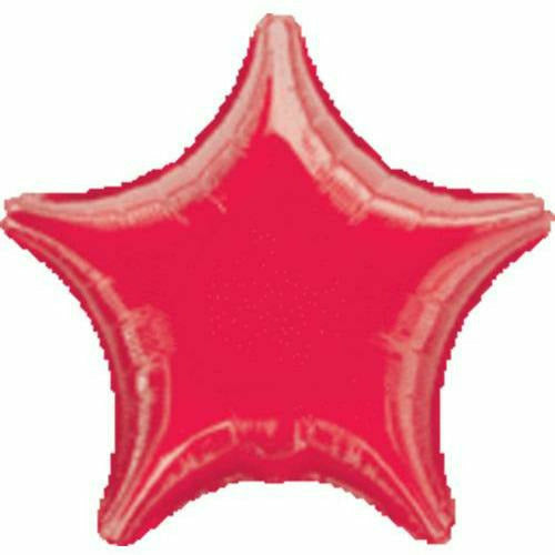 Mayflower Distributing BALLOONS 019 19&quot; Red Metallic Star Foil