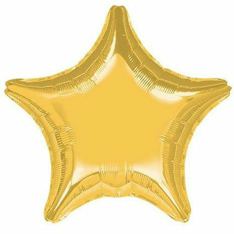 Mayflower Distributing BALLOONS 023 19&quot; Gold Metallic Star Foil