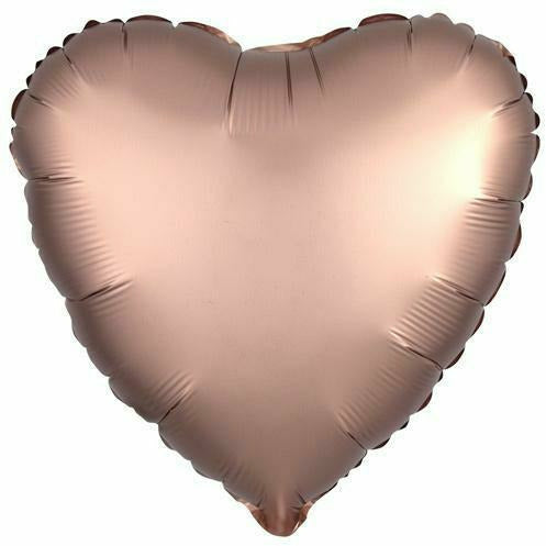 Mayflower Distributing BALLOONS 028 17&quot; Rose Copper Heart Foil