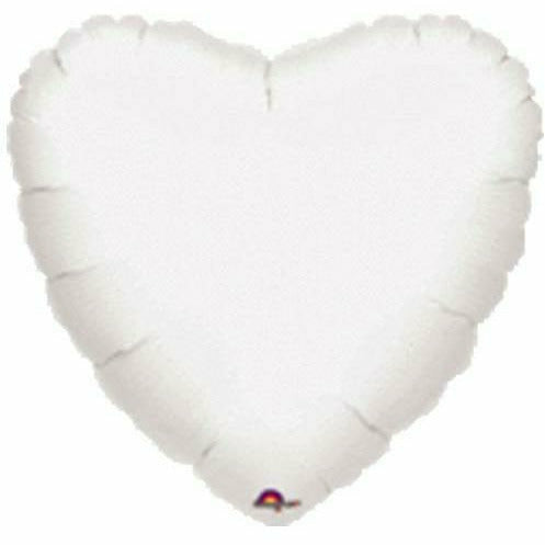 Mayflower Distributing BALLOONS 035 17&quot; White Metallic Heart Foil