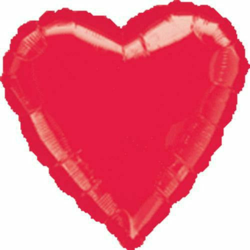 Mayflower Distributing BALLOONS 039 17&quot; Red Metallic Heart Foil