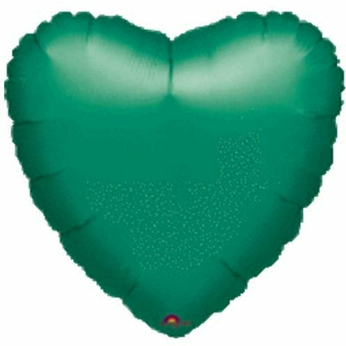 Mayflower Distributing BALLOONS 045 17&quot; Green Metallic Heart Foil