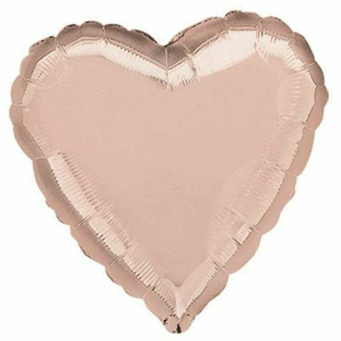 Mayflower Distributing BALLOONS 046 17&quot; Rose Gold Heart Foil