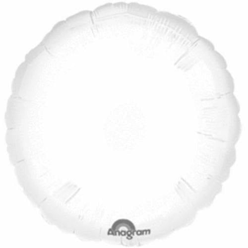 Mayflower Distributing BALLOONS 059 17" White Metallic Circle Foil