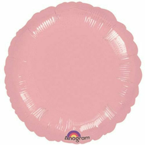 Mayflower Distributing BALLOONS 061 17&quot; Pastel Pink Metallic Pearl Circle Foil