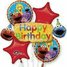 Mayflower Distributing BALLOONS 099 Sesame Street Birthday Bouquet