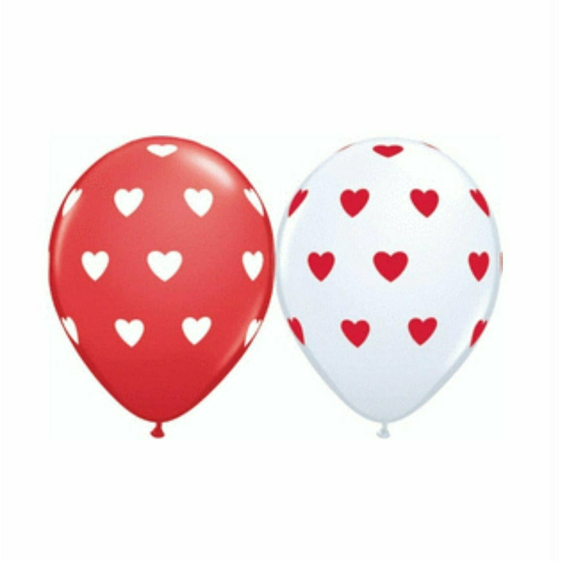 Mayflower Distributing BALLOONS 11&quot; Big Hearts Latex White/Red