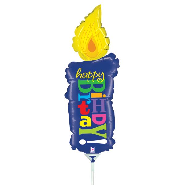 Mayflower Distributing BALLOONS 14" Air Filled - Birthday Candle Balloon On A Stick
