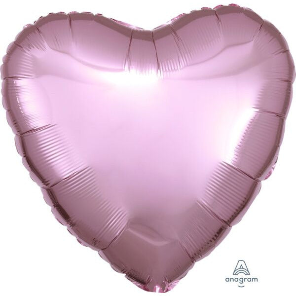 Mayflower Distributing BALLOONS 17&quot; Metallic Pearl Pastel Pink Heart Foil Balloon