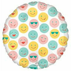 Mayflower Distributing BALLOONS 209 Smiley Faces Foil Balloon 17&quot;