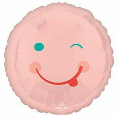 Mayflower Distributing BALLOONS 210A Pink Smiley Foil Balloon 17&quot;