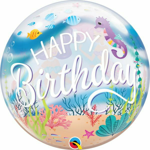 Mayflower Distributing BALLOONS 239A 22&quot; Mermaid Birthday Party Bubble