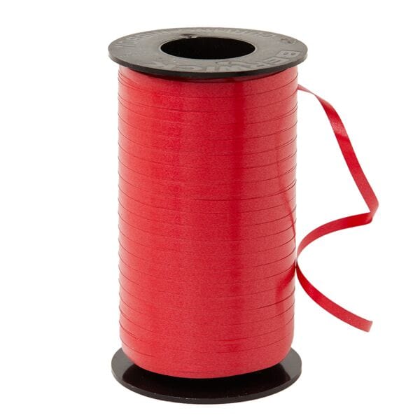 Mayflower Distributing BALLOONS 3/16&quot; HOT RED 500 YD SMOOTH RIBBON