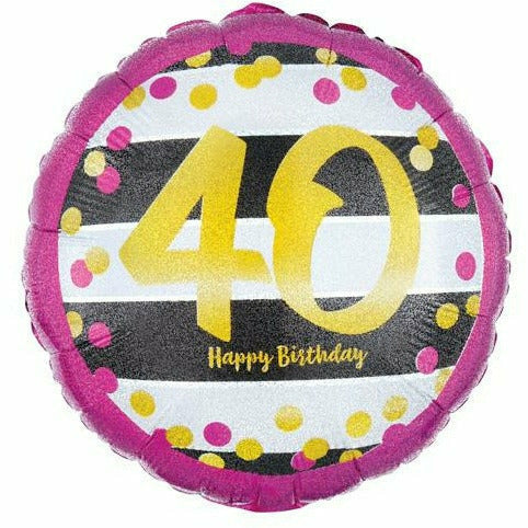 Mayflower Distributing BALLOONS 309 18" Gold 40 Happy Birthday Foil