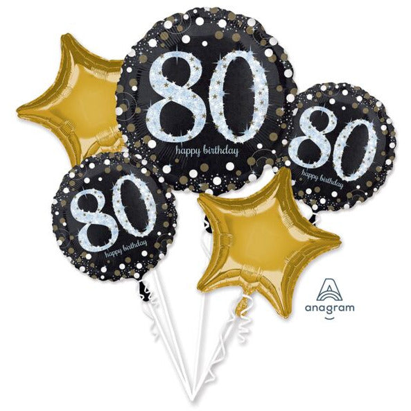 Mayflower Distributing BALLOONS 330 80th Birthday Sparkling Balloon Bouquet