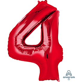 Mayflower Distributing BALLOONS 36&quot; Anagram Number 4 Red