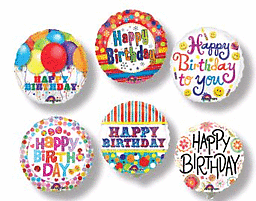 Mayflower Distributing BALLOONS 4" Air Filled - Birthday Balloons On A Stick