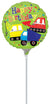 Mayflower Distributing BALLOONS 4" Air Filled - Happy Birthday Trucks Balloon On A Stick
