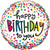 Mayflower Distributing BALLOONS 9" Happy Birthday Sprinkled Dots Balloon On A Stick