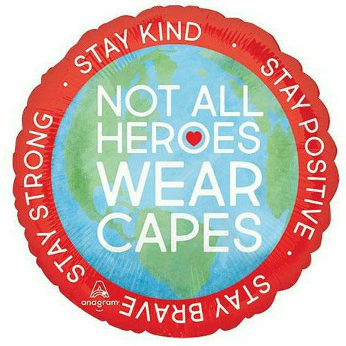 Mayflower Distributing BALLOONS A012 - BC Hope Not All Heroes Wear Capes 17" Mylar Balloon